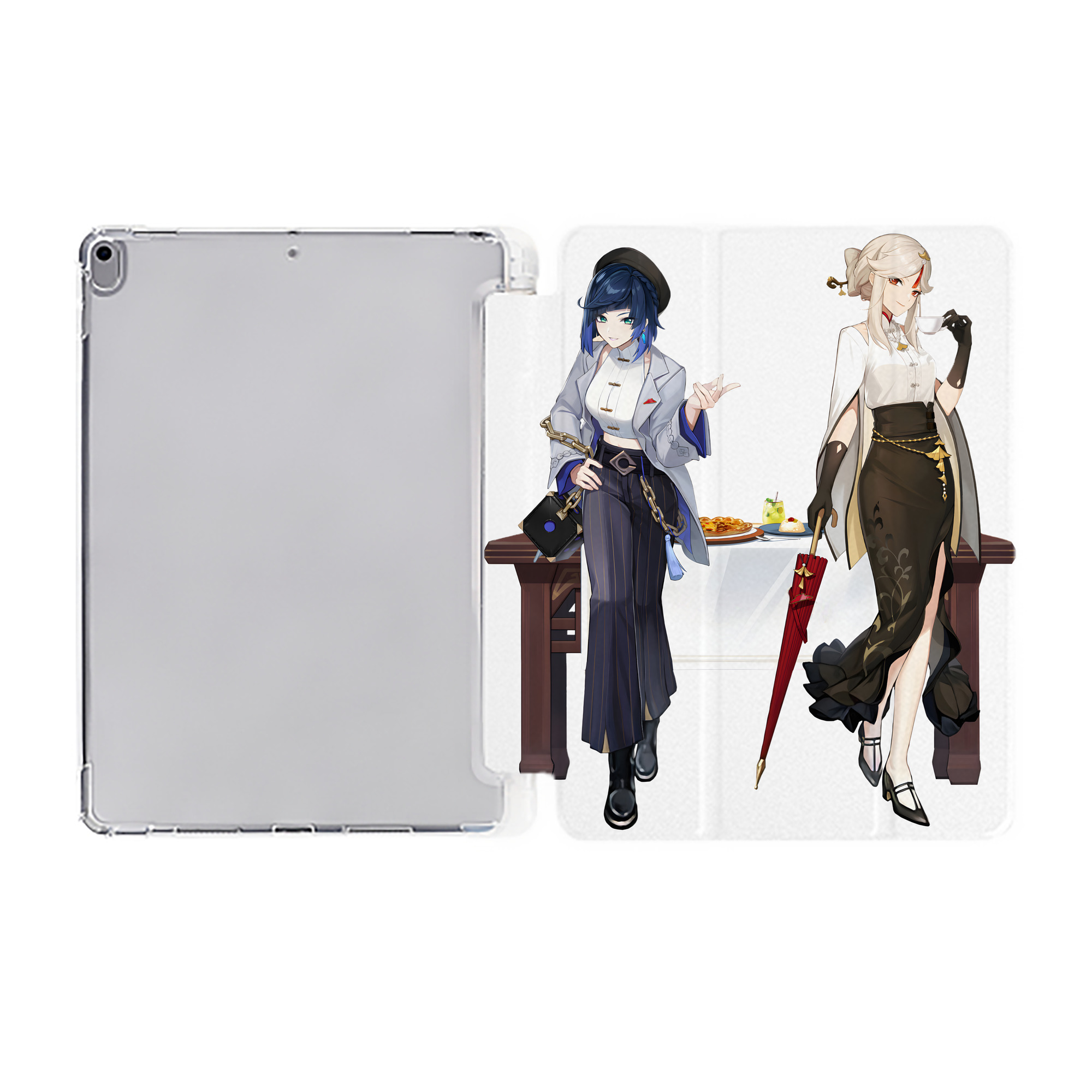 げんし神 夜兰 やらん genshin Yaran IPad ケース ペン収納付き 三つ折りスタンド PUレザー×シリコン 対応機種9.5/10.5/10.9インチ